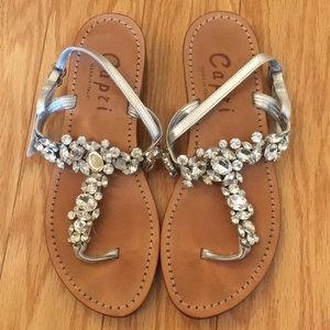 Rhinestone Italian Leather Sandals